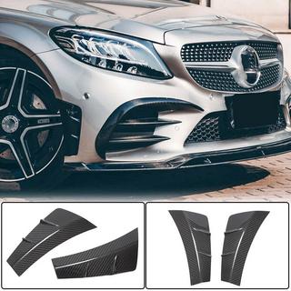 Накладки на Передний Бампер V2 (для C43 AMG 2019-2021, Карбон) Mercedes C-class W205 2014-2021 гг. фото 1