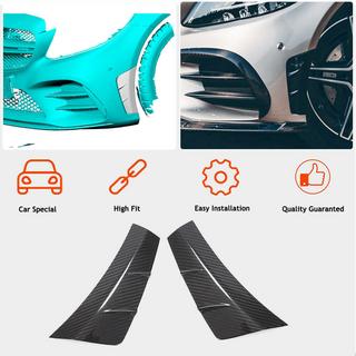 Накладки на Передний Бампер V2 (для C43 AMG 2019-2021, Карбон) Mercedes C-class W205 2014-2021 гг. фото 2