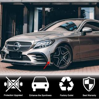 Накладки на Передний Бампер V2 (для C43 AMG 2019-2021, Карбон) Mercedes C-class W205 2014-2021 гг. фото 3