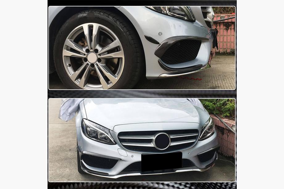 Mercedes C-class W205 2014-2021 гг. Карбоновые накладки на передний бампер для C43 AMG 2015-2019 Фото 4