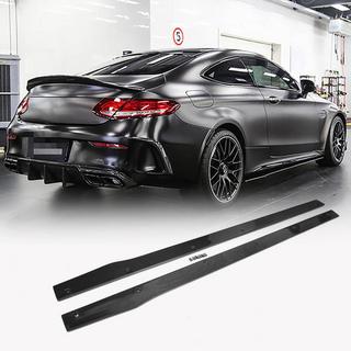 Боковые Пороги V1 (для C43/C63 AMG 2015-2019, Карбон) Mercedes C-class W205 2014-2021 гг. фото 2