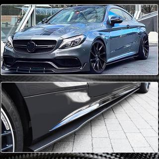 Боковые Пороги V1 (для C43/C63 AMG 2015-2019, Карбон) Mercedes C-class W205 2014-2021 гг. фото 3