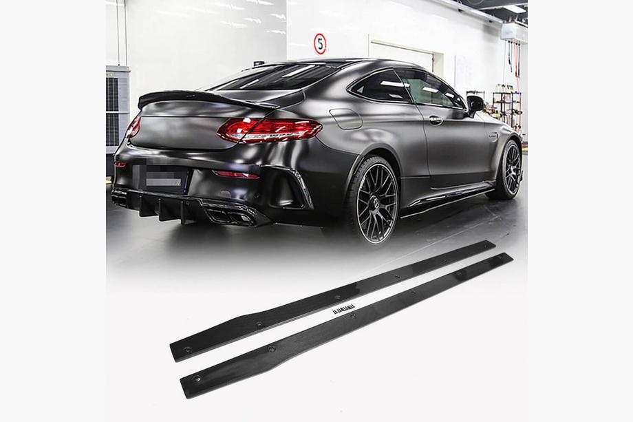 Mercedes C-class W205 2014-2021 гг. Боковые пороги V2 (для C43/C63 AMG 2015-2019, Карбон) Image