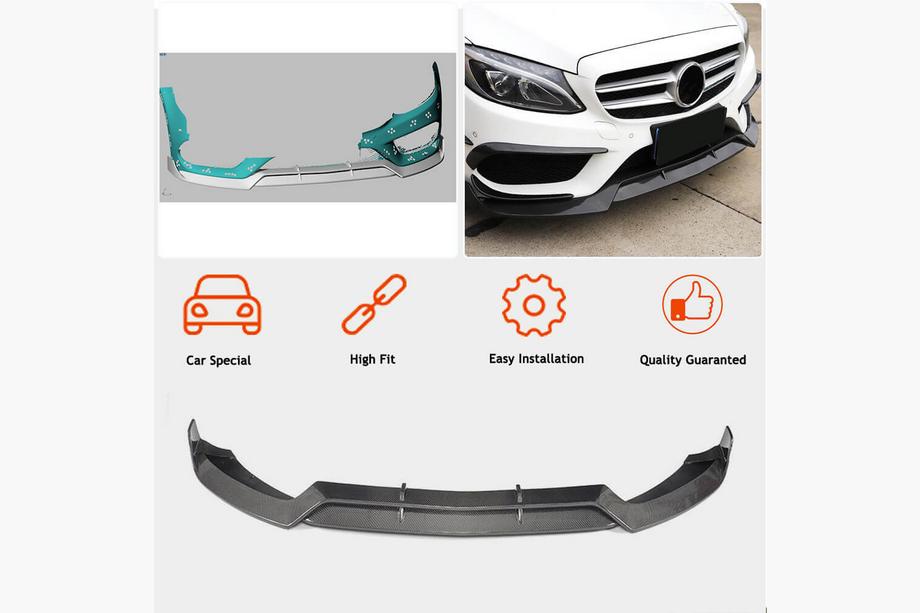 Mercedes C-class W205 2014-2021 гг. Передний спойлер Lip V2 для C43 AMG 2015-2019 Карбон Фото 2
