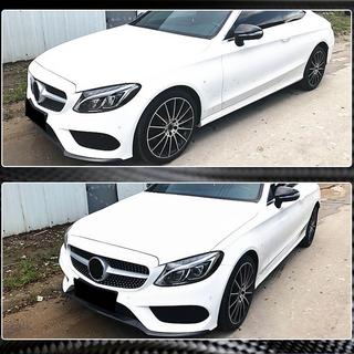 Передний бампер Лип V4 для C43 AMG 2015-2019 Карбон фото 3