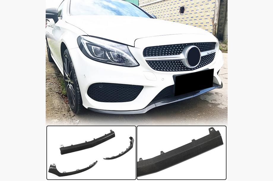 Mercedes C-class W205 2014-2021 гг. Передний бампер Лип V4 для C43 AMG 2015-2019 Карбон Image