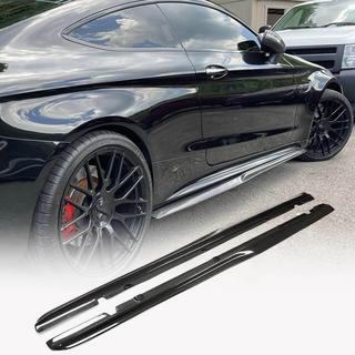 Боковые пороги V4 (для C43/C63 AMG 2015-2019, Карбон) фото 1