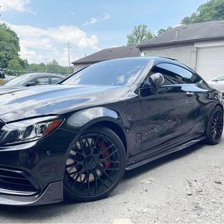 Боковые пороги V4 (для C43/C63 AMG 2015-2019, Карбон) фото 2