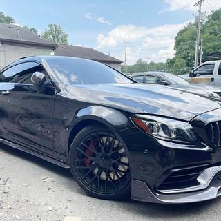 Боковые пороги V4 (для C43/C63 AMG 2015-2019, Карбон) фото 3