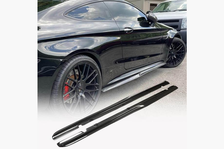 Mercedes C-class W205 2014-2021 гг. Боковые пороги V4 (для C43/C63 AMG 2015-2019, Карбон) Image