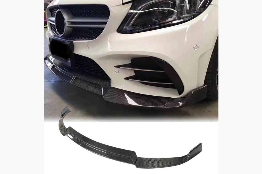 Mercedes C-class W205 2014-2021 гг. Передний Бампер Лип V3 для C43 AMG 2019-2021 Карбон Фото 1
