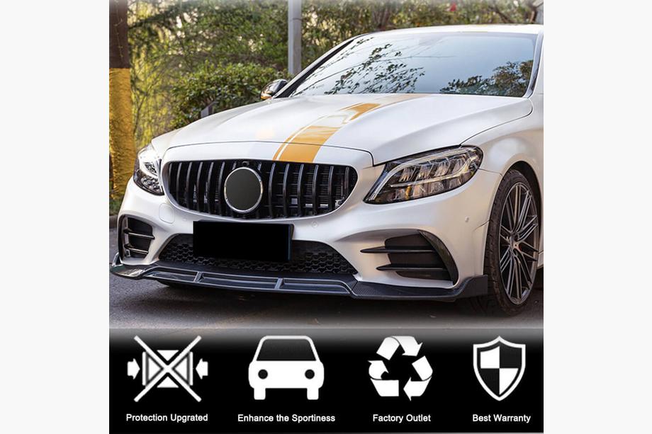 Mercedes C-class W205 2014-2021 гг. Передний Бампер Лип V3 для C43 AMG 2019-2021 Карбон Фото 3