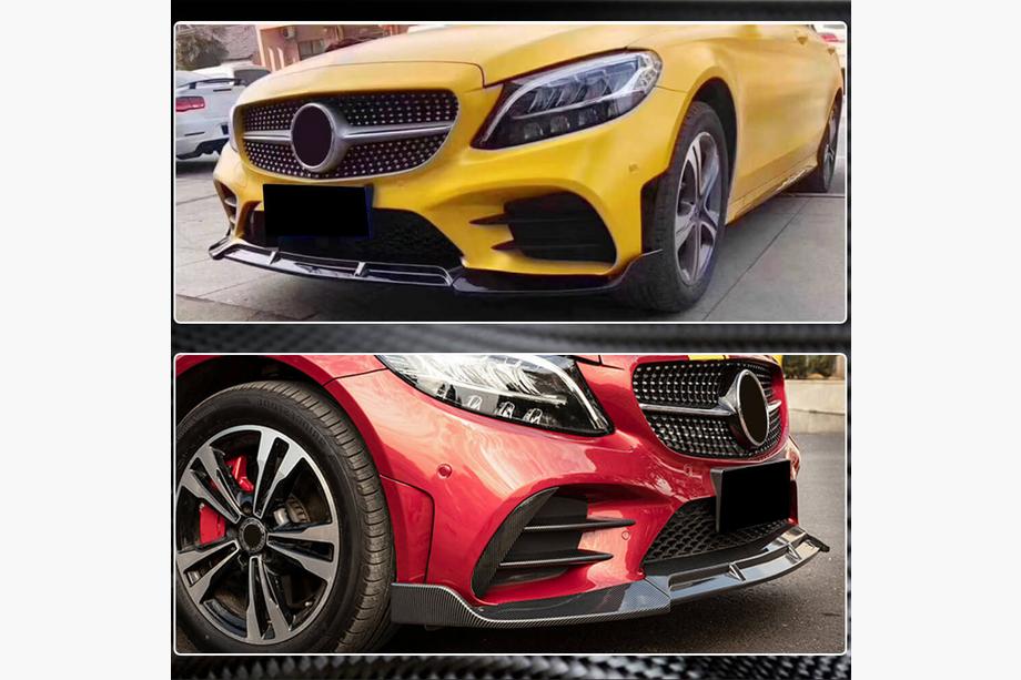 Mercedes C-class W205 2014-2021 гг. Передний Бампер Лип V3 для C43 AMG 2019-2021 Карбон Фото 4