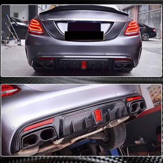 Диффузор заднего бампера V2 для SD C43/C63 AMG 2015-2019 Карбон фото 1
