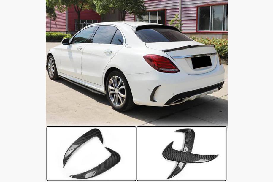 Mercedes C-class W205 2014-2021 гг. Накладки на задний бампер для SD C43/C63 AMG 2015-2019 Карбон Image