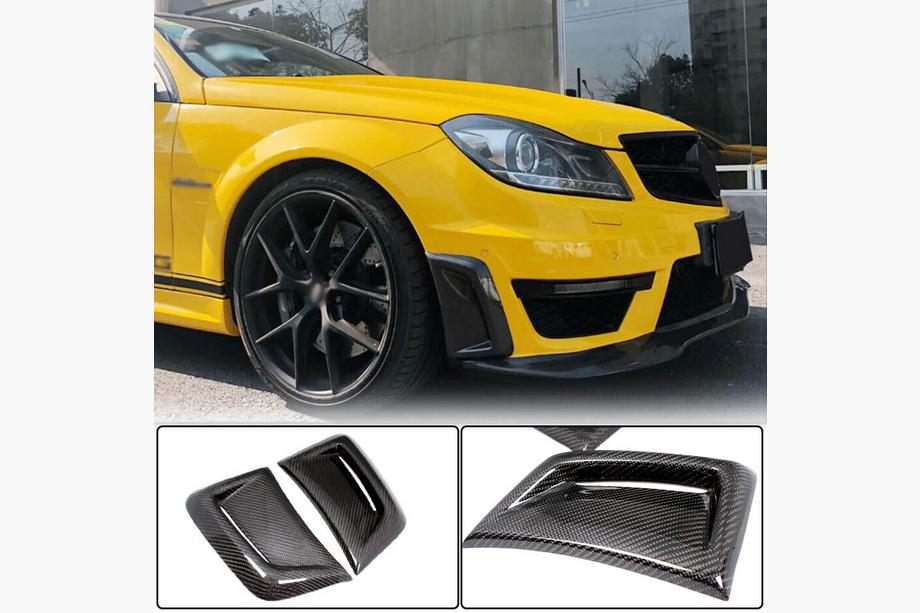 Mercedes C-class W204 2007-2015 гг. Карбоновые Накладки на Передний Бампер (для AMG 2012-2014) Фото 1