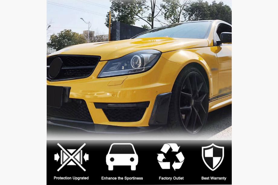 Mercedes C-class W204 2007-2015 гг. Карбоновые Накладки на Передний Бампер (для AMG 2012-2014) Фото 2