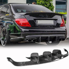 Mercedes C-class W204 2007-2015 гг. Диффузор заднего бампера V1 для AMG SD 2008-2011, Карбон фото 1