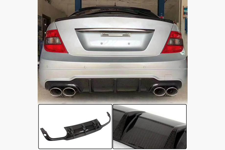 Mercedes C-class W204 2007-2015 гг. Диффузор заднего бампера V1 для AMG SD/Coupe 2012-2014 Карбон Image