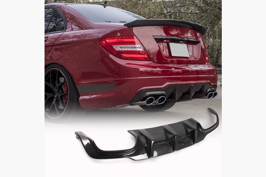 Mercedes C-class W204 2007-2015 гг. Диффузор заднего бампера V3 для AMG SD/Coupe 2012-2014 Карбон Image