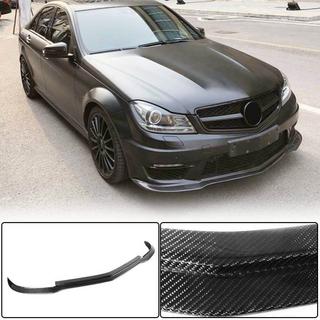 Накладка на передний бампер Lip V3 (для AMG 2012-2014, Карбон) фото 1