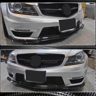 Накладка на передний бампер Lip V3 (для AMG 2012-2014, Карбон) фото 3