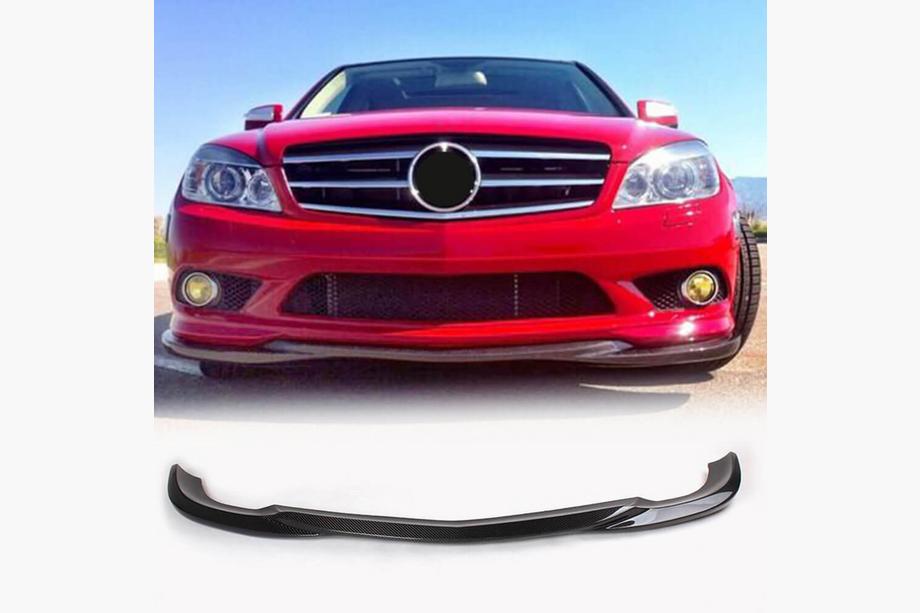 Mercedes C-class W204 2007-2015 гг. Накладка на передний бампер Lip (для AMG-Line 2008-2011, Карбон) Image