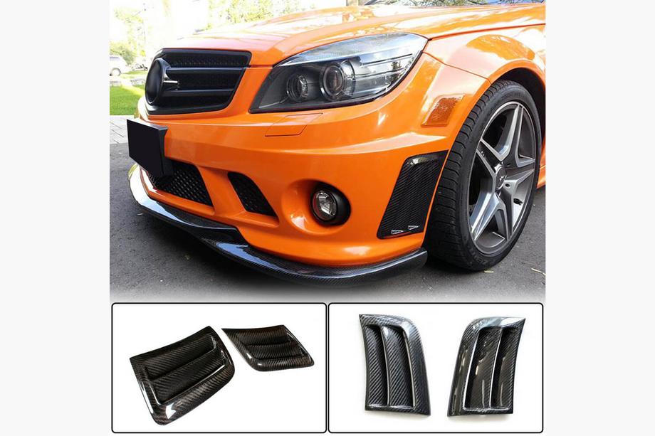 Mercedes C-class W204 2007-2015 гг. Карбоновые Накладки на Передний Бампер для C63 AMG Sedan 2008-2011 Фото 1