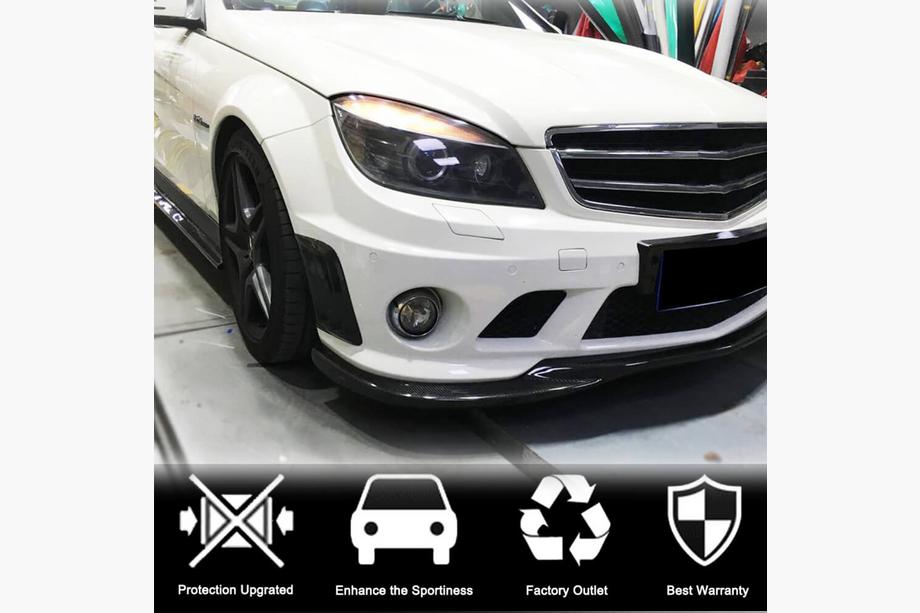 Mercedes C-class W204 2007-2015 гг. Карбоновые Накладки на Передний Бампер для C63 AMG Sedan 2008-2011 Фото 2