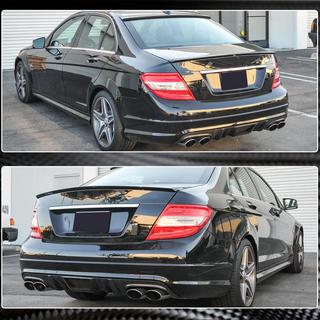 Диффузор заднего бампера V4 (для AMG SD 2008-2011, Карбон) фото 4