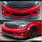 Mercedes C-class W204 2007-2015 гг. Накладка на передний бампер Lip V3 (для AMG 2008-2011, Карбон) фото 4