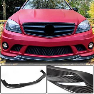 Накладка на передний бампер Lip V3 (для AMG 2008-2011, Карбон) фото 1