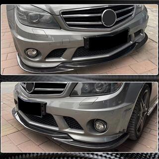 Накладка на передний бампер Lip V3 (для AMG 2008-2011, Карбон) фото 3