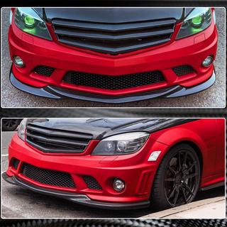 Накладка на передний бампер Lip V3 (для AMG 2008-2011, Карбон) фото 4