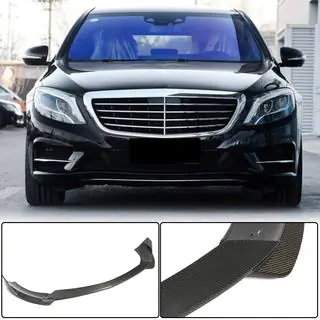 Накладка на передний бампер Lip (для AMG-Line 2014-2017, Карбон) фото 1