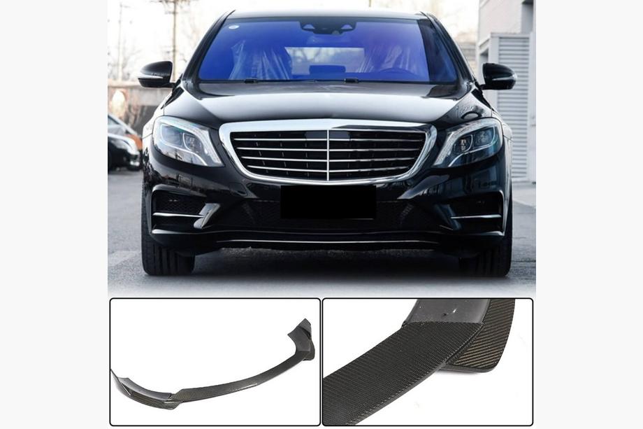 Mercedes S-class W222 2013-2022 гг. Накладка на передний бампер Lip (для AMG-Line 2014-2017, Карбон) Image