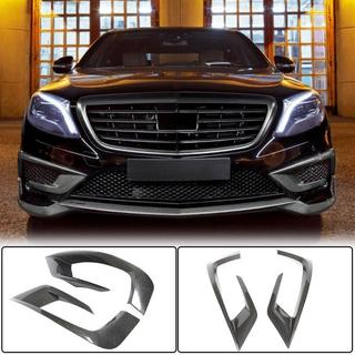 Накладки на передний бампер V1 для S63 AMG 2014-2017 Карбон фото 1