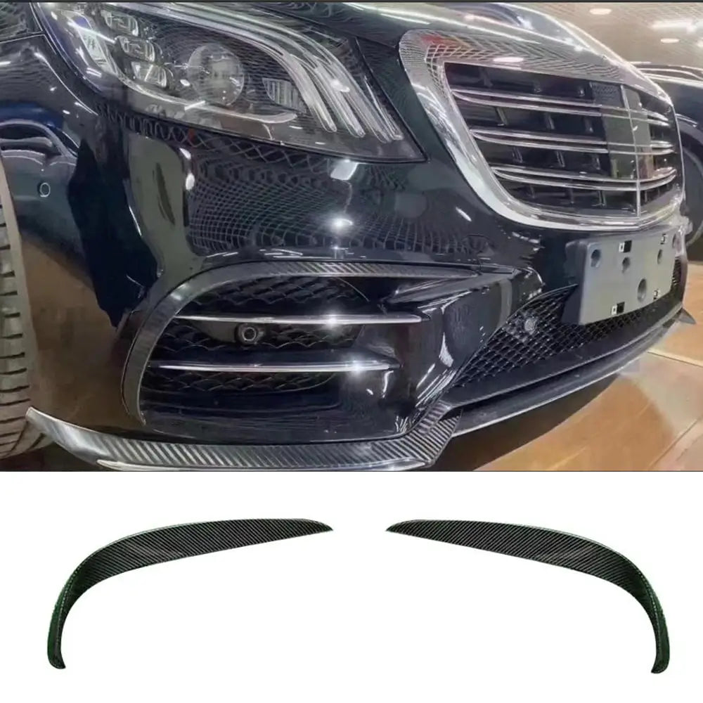 Накладки на передний бампер V2 для S63 AMG 2014-2017 Карбон фото 1