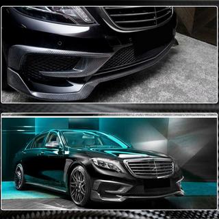 Накладка на передний бампер Lip (для S63 AMG 2014-2017, Карбон) фото 3