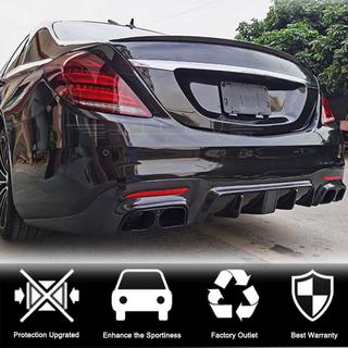 Диффузор заднего бампера с насадками выхлопа (для S63/S65 AMG 2018-2021, Карбон) фото 2