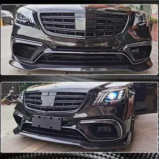 Карбоновые вставки передний бампер (для AMG 2018-2021) фото 4