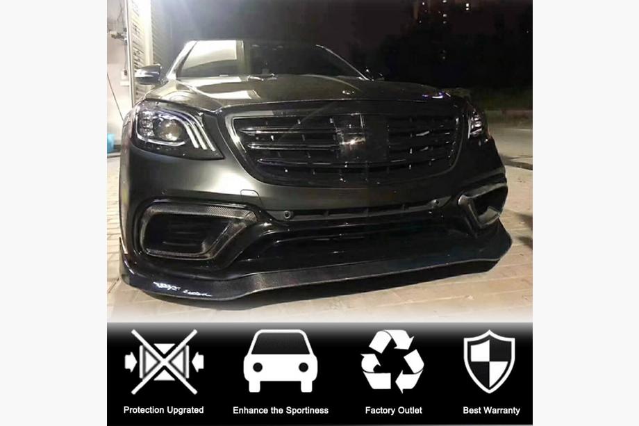 Mercedes S-class W222 2013-2022 гг. Карбоновые вставки передний бампер (для AMG 2018-2021) Фото 3