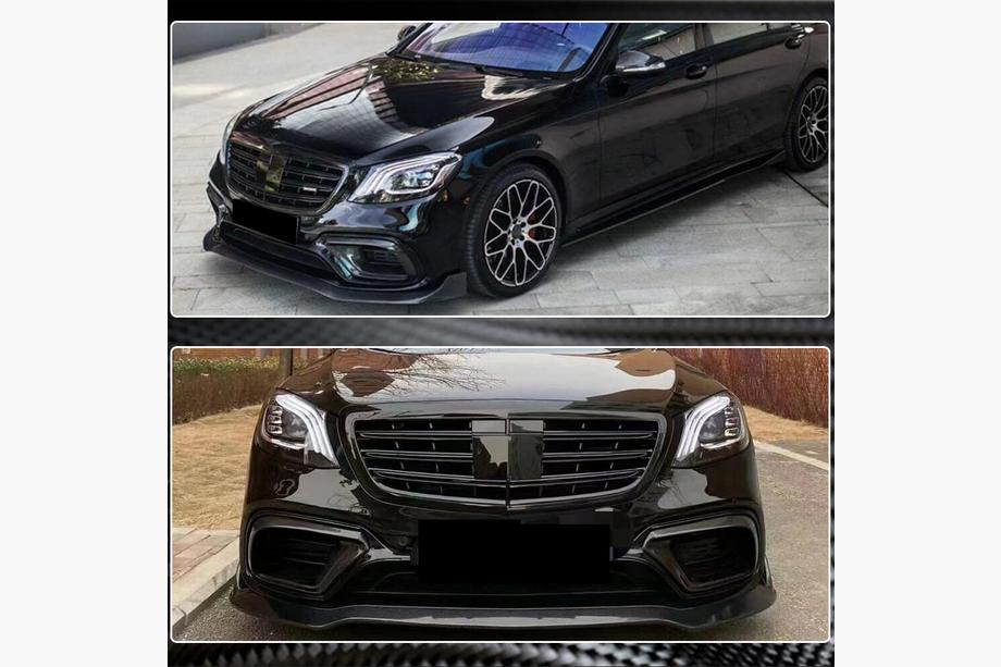 Mercedes S-class W222 2013-2022 гг. Карбоновые вставки передний бампер (для AMG 2018-2021) Фото 5