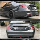 Mercedes S-class W222 2013-2022 гг. Диффузор заднего бампера с насадками выхлопа (для S63 AMG 2014-2017, Карбон) фото 5