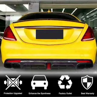 Диффузор заднего бампера с насадками выхлопа (для S63 AMG 2014-2017, Карбон) фото 3