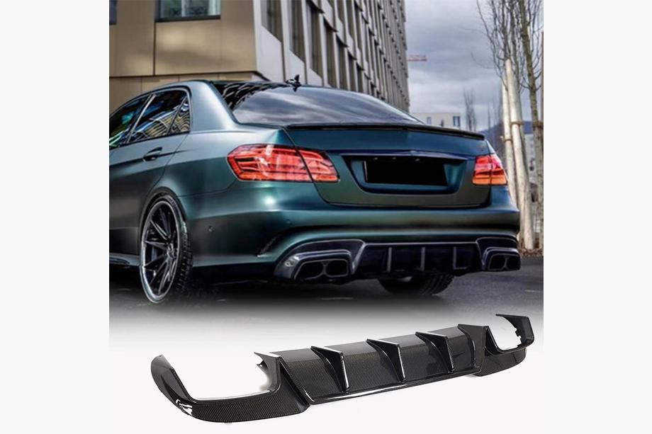 Mercedes E-class W212 2009-2016 гг. Диффузор заднего бампера V1 для E63 AMG 2013-2016 Карбон Фото 2