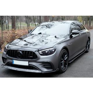 Накладка на передний бампер Lip (для AMG-Line 2020-2023, Карбон) фото 3