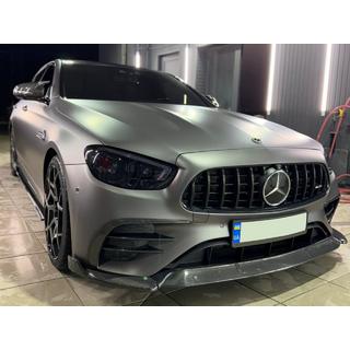 Накладка на передний бампер Lip (для AMG-Line 2020-2023, Карбон) фото 4