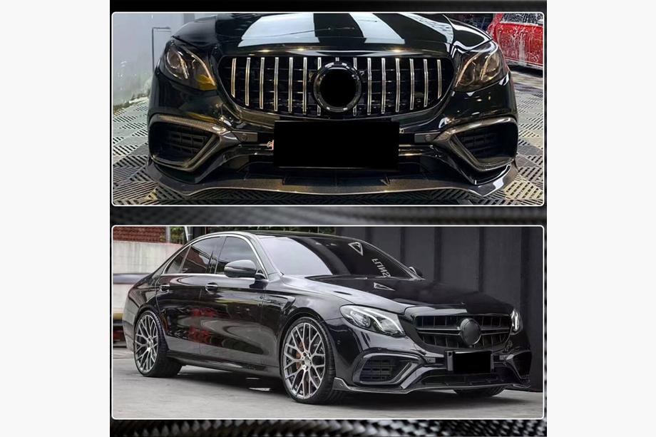 Mercedes E-class W213 2016-2023 гг. Передний бампер Лип V1 для E63 AMG 2016-2019 Карбон Фото 3