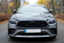 Mercedes E-class W213 2016-2023 гг. Накладки на передний бампер (для AMG-Line 2020+, Сухой карбон) фото 5